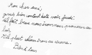 progrès de l'écriture du même garçon